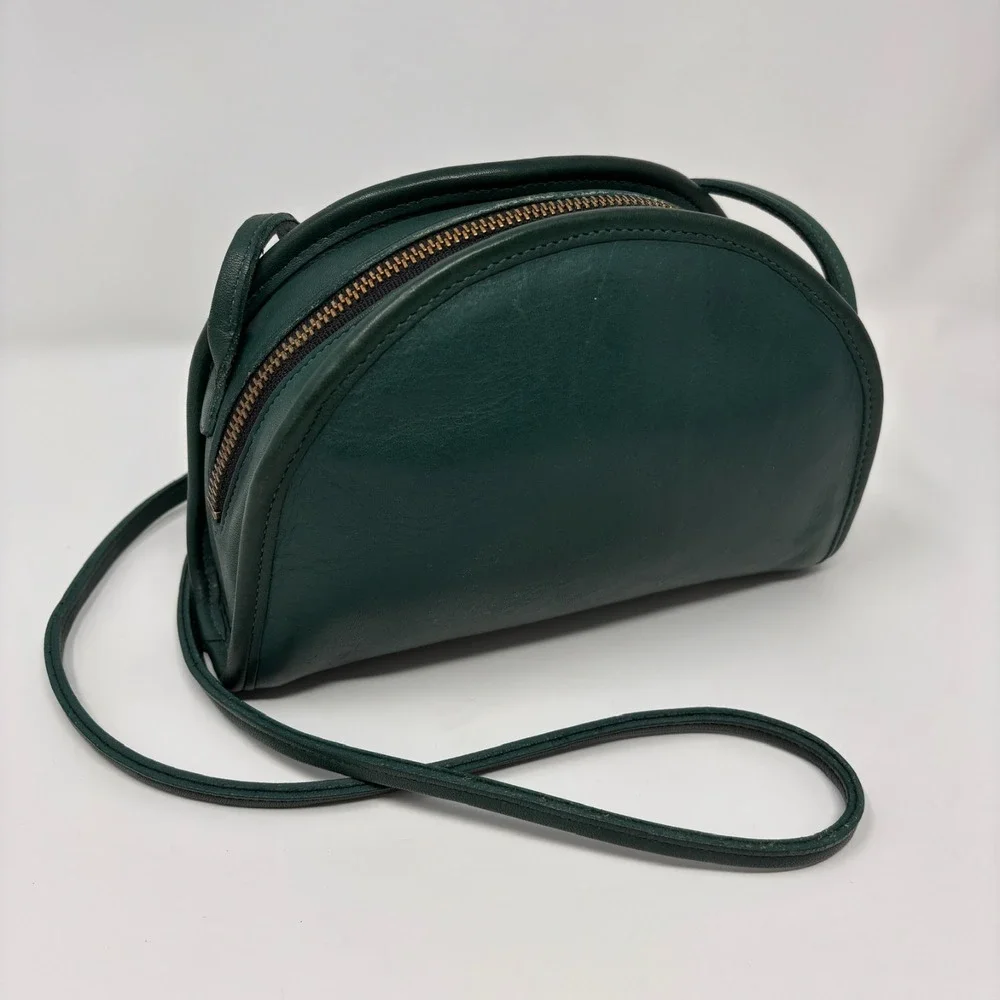 Vintage COACH Kimball Purse Jade Green Leather 9911 Crescent Crossbody USA
